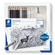Staedtler Mars Lumograph Art Set  Drawing Kit With Art Pencils, Drawing Pens, Eraser And Double Hole Sharpener (61 100)