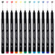 Twohands Art Pens,Fineliner Ink Pens,Set Of 12 Technical Drawing Pen,Pigment Pen,Fine Point,Black,Waterproof,For Art Watercolor,Sketching,Anime,Manga, 902188