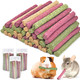 Erkoon Timothy Hay SticksRabbit Chew Toys For Teeth Natural Molar Sticks Rabbits Treats For Bunnies Chinchilla Guinea Pigs Gerbil Hamster (25 Pcs)