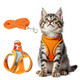 Jieffifa Cat Harness And Leash Set - Adjustable Soft Vest Reflective Step-In Design For Safe Walking (Pink)