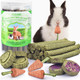Katumo 24Pcs Rabbit Chew Treats Healthy Bunny Treats Natural Timothy Hay Sticks Rabbit Small Animal Chew Toys