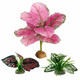 Moonorange Reptile Artificial Plants Terrarium Plants Decorations Supplies Aquarium Fish Tank Plant Amphibian Habitat Hideout Tank Accessories(L Set-3Pcs/C)
