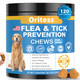Oritess Flea And Tick Prevention For Dogs 200 Soft Chews Natural Dog Flea And Tick Chewables Oral Flea Supplement For Dogs Puppy Flea Support - All Breeds & Ages - Chicken Flavor