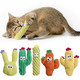 Pawsible Cat Toys For Indoor Cats 100% Pure Organic Catnip-Filled Toys Without Cotton Interactive Cactus Kitten Toy For Anxiety Relief Soft Cute Teething &Chew Toys 5 Pack