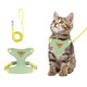 Wanheart Cat Harness And Leash Set Escape-Proof Adjustable Cat Leash And Harness Combo Suitable For All Cat Breeds (Green M)