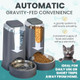 Weslore Automatic Cat Feeder 2.8L/4L Water Dispenser Set W/Tray Mat Gravity Pet Feeder Large Capacity Non-Spill Cat Water & Food Stainless Steel Bowls Water Dispenser For Feeding Cats & Dog