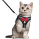 Wonnabuy Cat Leash And Harness SetBreathable Dog HarnessPet HarnessAdjustable Mesh Cat Harness And Leash Escape Proof For Puppy Cat Rabbit (Black Xxs)