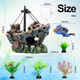 Xereooe 6 Pcs Aquarium Decor Set Shipwreck Decoration Little Diver Floating Fish Tank Decoration Fish Tank Plants