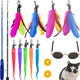 Zph Cat Toys Interactive For Indoor Cats2Pcs Retractable Cat Wand9Pcs Teaser Toys&1Pcs Hanging Door Lure Kitten ToyInteractive Feather Toy For Teaser Play And Chase Exercise With Kitten