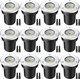 Ledvie Led Landscape Lights 7W Ground Lights With 24 Connectors Low Voltage In-Ground Well Pathway Lighting Waterproof For Driveway Deck Step Garden Warm White 12 Pack