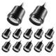 Lytlstrox Temporary Pigtail Light Bulb Socket SetDiy Lighting With E26 E27 Lamp Sockets For Outdoor Garden Patio 110-250V 4A 60W Max Black 12 Pack