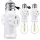 Serbion Light Socket Outlet Adapter 3 Prong Light Socket Adapter Polarized Light Bulb Outlet Socket To Plug Adapter For Garage Porch 2 White