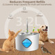 Abnaok Cat Water Fountain Stainless Steel108Oz/3.2L Cat Fountain For Drinking- Pet Water Fountain Inside Super Quiet Automatic Dog Watering Dispenser Bowl Pet Feeding & Watering Supplies Water Level Window