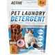 Active Pet Laundry Detergent Odor Remover - Active Enzyme Based Powder Detergent For Dogs Beds Cat Pee He Washer Friendly Natural Enzymatic Deodorizer Urine Smell Dog Drool Stain Eliminator - 64 Loads