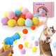 Aiersa Cat Toy Ball Launcher Plush Ball Shooting Gun With 20 Pom Pom Balls Interactive Indoor Cat Fetch Toy
