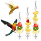Alrhso 3 Pcs Stainless Steel Bird Cage Food Holder Parrot Fruit Vegetable Skewers Hanging Foraging Toy Bird Treats Skewer For Macaws Budgerigars Small Parrots (3 Sizes)