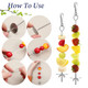 Alrhso 3 Pcs Stainless Steel Bird Cage Food Holder Parrot Fruit Vegetable Skewers Hanging Foraging Toy Bird Treats Skewer For Macaws Budgerigars Small Parrots (3 Sizes)