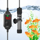 Aquamiracle Aquamiralce 15W Aquarium Heater With Compact Size Submersible Fish Tank Heater With Led Digital Display Thermostat Adjustable Fish Heater Turtle Heater For 1-3 Gallon Tanks