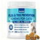 Asumtal Flea And Tick Prevention For Cats Chewable Natural Cat Flea Treatment Oral Kitten Cat Flea & Tick Control Flea Pills Supplement With Vitamins Support Immune Skin & Coat 200 Soft Chews (Chicken)