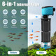 Aulofee Internal Aquarium Filter D 50 150 Gallon Fish Tank Filter With Fish Guard 450Gph Submersible Whisper Pump For Turtle Tank Debris Tray Check Valve Fresh/Saltwater