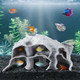 Avenuebool Aquarium Cave Three Hole 3D Rock Texture Fish Tank Tunnel & Hideout Natural Under Gravel Aquarium Decor For Small Fish Shrimp Corydoras Pleco Kuhli Loach Hermit Crabs