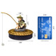 Baozqua Floating Fish Tank Decorations Resin Fisherman Aquarium Decor With Realistic Mini Fishing Rod Fun Fish Feeder Aquarium Ornaments For Guppy Betta And Small Schooling Species Interactive Toy