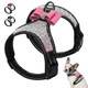 Beirui Rhinestone Dog Harness - Reflective Bling Nylon Dog Vest With Sparkly Bow Tie For Small Medium Large Dogs WalkingParty And WeddingBlackS:Chest 11-14"