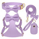 Beirui Adorable Small Dog Harness Collar And Leash SetCute Xxs Puppy Harness Set With 3 Bows For Tiny DogsChihuahuaAdjustable Step-In Vest For Daily WalkingParties&Holiday Outfits(PurpleXxs)