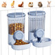 Beyoung Hanging Small Pet Feeder And Water Dispenser 1L Auto Cat Food Bowl And 0.8L Water Bottle Dispenser Auto Gravity Pet Feeder And Waterer Set For Puppy Kitten Rabbit And Small Pets (Green)