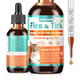 Carmelie Flea And Tick Support For Cats Natural Cat Flea Liquid Drops Flea & Tick Supplement With Vitamins & Fish Oil For Cats - All Breeds Kittens To Senior Cat - Chicken Flavor