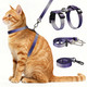 Cattooll Cat Harness And Leash Set 3-In-1 Escape Proof Adjustable Comfortable Soft Lightweight Safe Easy To Wear Walking Travel Kitten Harness For Small Medium Large Cats Black