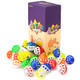 Chiwava 45Pcs 1.6'' Cat Toy Ball With Bell Plastic Lattice Jingle Balls Kitten Chase Pounce Rattle Toy Assorted Color