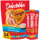 Delectables Squeeze Up Variety Pack Creamy Squeezable Puree Lickable Wet Cat Treats Grain No Added Fillers No By-Products No Added Preservatives 0.5 Ounces Tube 48 Tubes Total