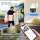 Security Camera Outdoor Wired with Night Vision Color, 360 WiFi Cameras for Home Security, Waterproof Video Surveillance Cameras, Motion Detection, Auto Tracking & Alarm, Fee Phone App and PC Software