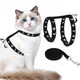 Expawlorer Cat Harness And Leash Set - Escape Proof Adjustable Cat Harness H-Shped Comfortable Soft Lightweight Kitten Harness For Outdoor Walking For Small Medium CatsBlack Rhinestones S