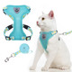 Expawlorer Cat Harness And Leash Set - Adjustable Escape Proof Soft Vest Harness For Outdoor Walking Breathable Mesh Lightweight For Kittens Puppies Small Animals Lake Green M
