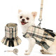 Expawlorer Dog Harness Small Medium Sized Dogs Plaid Dog Dress Bowknot Harness And Leash Set No Choke No Pull Soft Mesh Vest Cute Princess Puppy Outfits Clothes Costume For Girls Party Cats Pink M