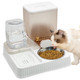 Fhiny Gravity Cat Feeder & Water Dispenser 2 In 1 Automatic Puppy Waterer Removable Stainless Steel Food Bowls Set Self Feeding Pet Food Storage For Cat Kitten Puppy Easy Clean (Grey)