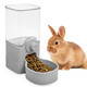 Fhiny Rabbit Food & Water Dispenser Large Capacity Gravity Guinea Pig Feeder And Waterer Set Hanging Automatic Bunny Feeder For Cage For Bunny Guinea Pig Chinchilla Ferret Cat Puppy