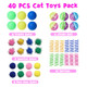 Flashine Cat Toys For Indoor Cats 40 Pcs Kitten Toys Cat Interactive Toys Pack Including Cats Springs Sparkle Ball Pom Pom Ball Jingle Balls Tracks Balls