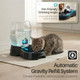 Flexzion Automatic Gravity Pet Waterer For Cat & Dog - Non-Skid & Easy-Clean Auto Replenish Water Dispenser Drinking Bowl (1/4 Gallon/ 900Ml) Black