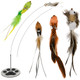 Gadgetsology 18Pcs Interactive Cat Toys For Indoor Cats Suction Cup Cat Toys For Indoor Cats Bird Hunting Slefplay Simulation For Kitten Flying Bird Toy Feather Wand Kitten Toy Attachments Jueguetes Para Gatos