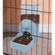 Gkyzbb Light Blue Hanging Automatic Food Water DispenserRabbit Feeder Guinea Pig Water Bottle Food Feeder For Ferret Guinea Pig Rabbit Bunny Cage Accessories