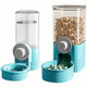 Gkyzbb Hanging Automatic Food Water DispenserRabbit Feeder Guinea Pig Water Bottle Food Feeder For Ferret Guinea Pig Rabbit Bunny Cage Accessories (Blue 520Ml+1200Ml)