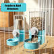 Gkyzbb Hanging Automatic Food Water DispenserRabbit Feeder Guinea Pig Water Bottle Food Feeder For Ferret Guinea Pig Rabbit Bunny Cage Accessories (Blue 520Ml+1200Ml)