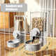 Gkyzbb Hanging Automatic Food Water DispenserRabbit Feeder Guinea Pig Water Bottle Food Feeder For Ferret Guinea Pig Rabbit Bunny Cage Accessories (Grey 520Ml+1200Ml)