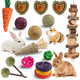 Grddaef Rabbit Toys Guinea Pig Toys 25 Pcs Natural Timothy Hay Bunny Chews And Treats For Hamster Chinchilla Gerbil