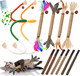 Grembeb Cat Toys 12Pcs Catnip Toy For Indoor Kitten Toys Cat Chew Stick For Dental Cleaning Teeth Cat Silvervine Matatabi Rope Treat Kitty Feather Snack For For Kick Molar Scratch Self Play