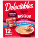 Hartz Delectables Lickable Treat Bisque Senior 10+ Wet Cat Treat Variety Pack Food Topper Hydrating Grain- No Fillers No By-Products No Added Preservatives 1.4Oz Pouch 12Ct