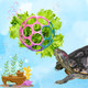 Homedy Crafts Aquatic Turtle Feeder Treat Ball Toys Turtle Feeder Ball Aquatic Tortoise Enrichment Toys Aquarium Toy For Turtles Aquarium Accessories Tortoise Habitat Accessories (Yellow 3.7'')